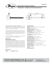 Thumbnail of document Manual - AVU Air Velocity Transmitter